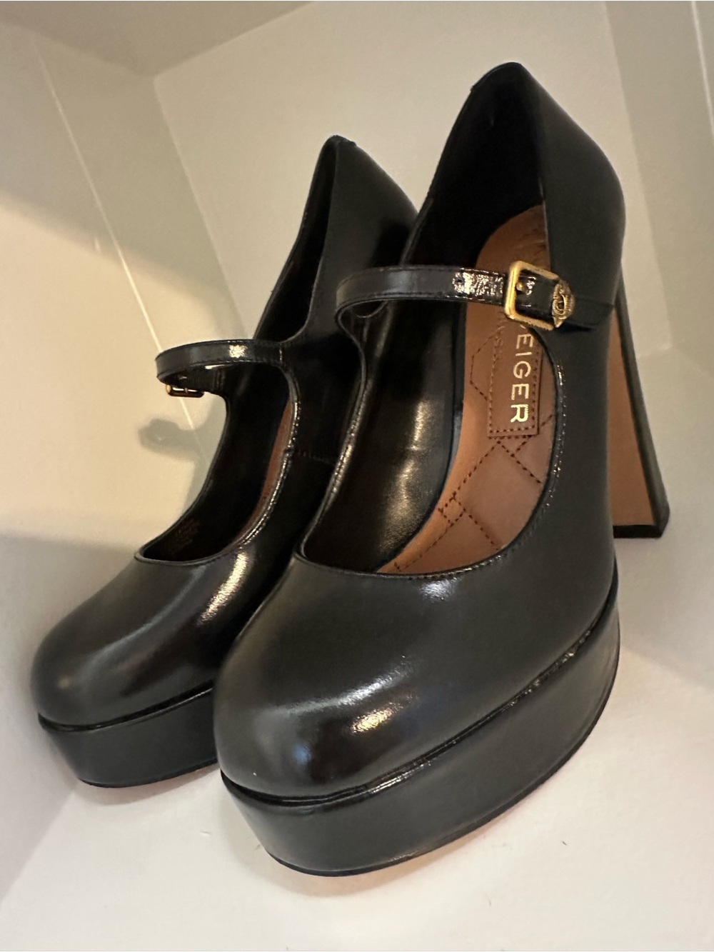 Kurt Geiger Black Platform Mary Jane High Heels